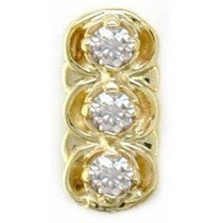 B1188 14K SLIDE WITH 3 ROUND DIAMOND 